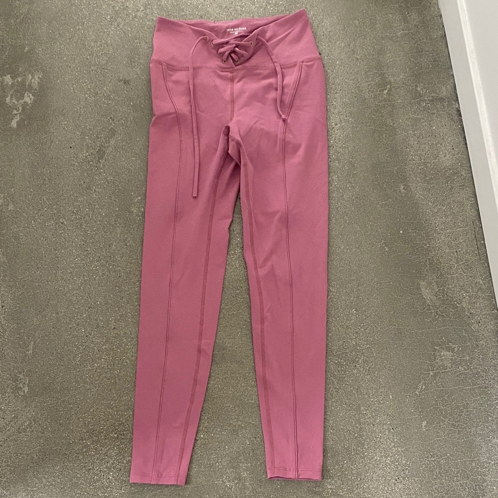 Year of Ours Pink High-Waist Football Leggings